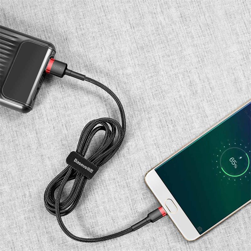 Кабель Baseus Cafule Cable USB For Micro 1.5A 2m Red+Black — фото 7