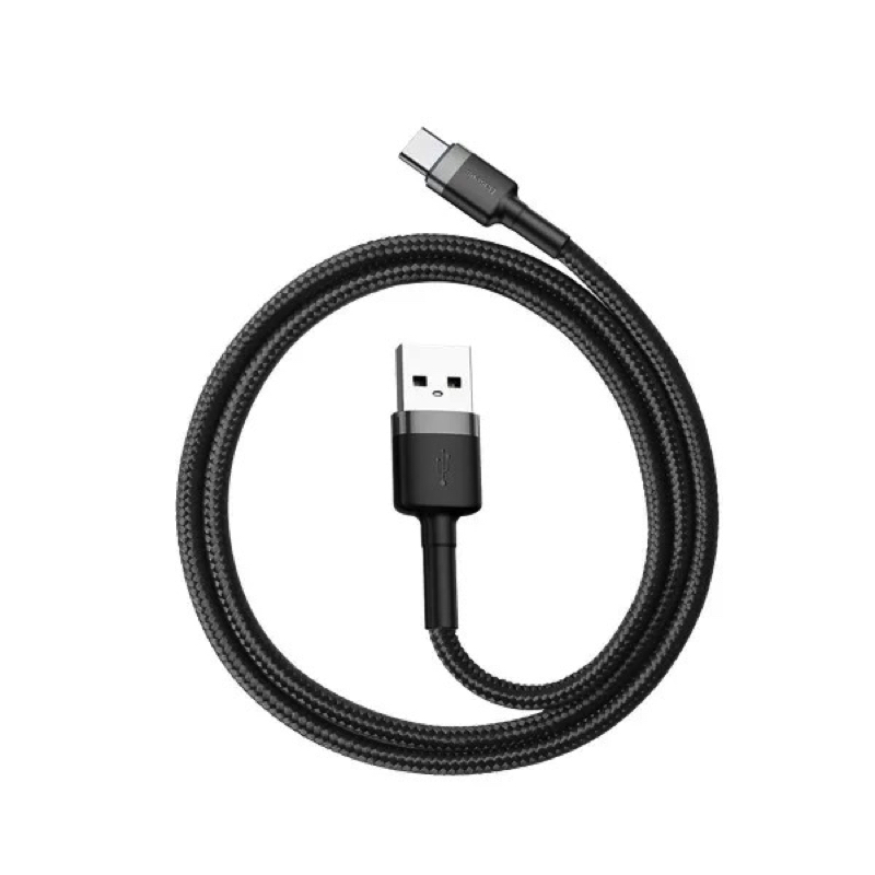 Кабель Baseus Cafule Cable USB For Type-C 3A 1m Gray+Black — фото 4
