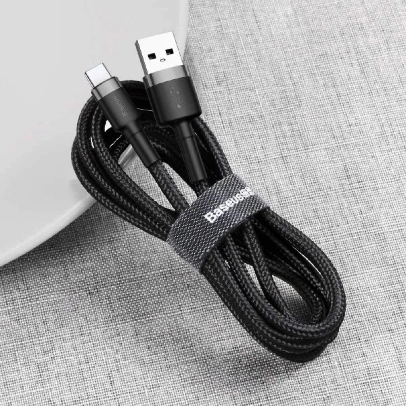 Кабель Baseus Cafule Cable USB For Type-C 3A 1m Gray+Black — фото 8