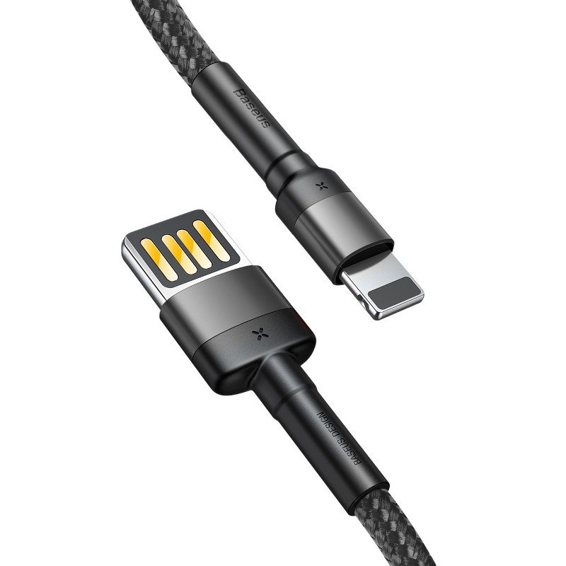 Кабель Baseus Cafule Cable(Special Edition)USB For iP 1m Grey+Black — фото 4