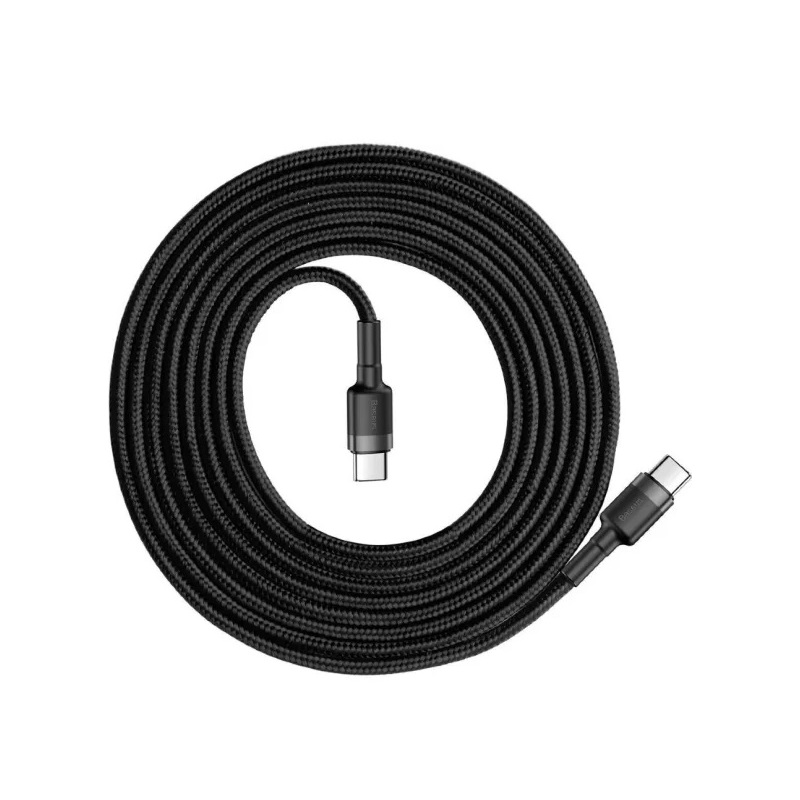 Кабель Baseus Cafule PD2.0 100W flash charging USB Type-C-Type-C cable (20V 5A) 2m Gray+Black — фото 5