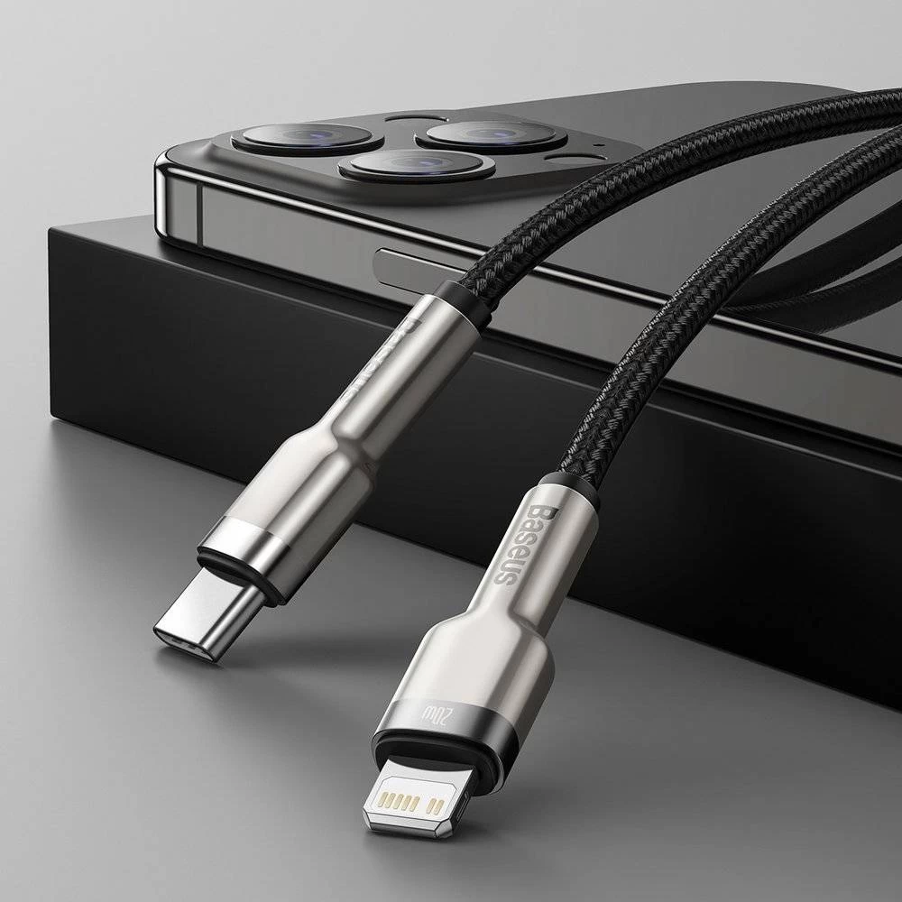Кабель Baseus Cafule Series Metal Data Cable Type-C to iP PD 20W 1m Black — фото 12