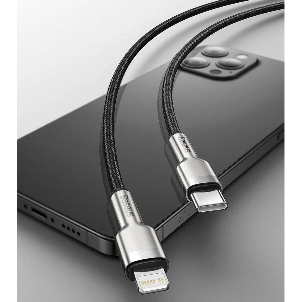 Кабель Baseus Cafule Series Metal Data Cable Type-C to iP PD 20W 1m Black — фото 13