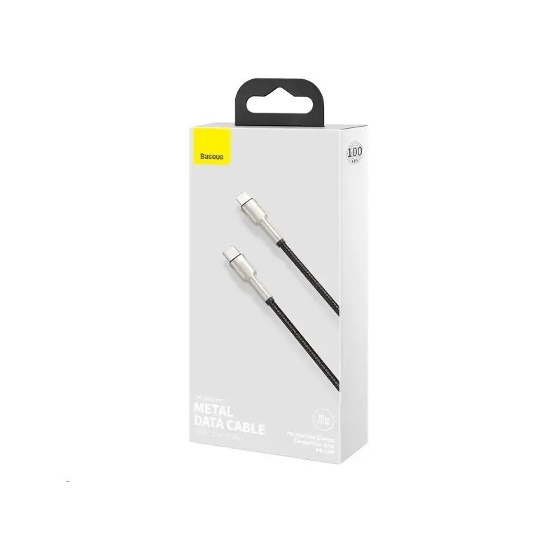 Кабель Baseus Cafule Series Metal Data Cable Type-C to iP PD 20W 1m Black — фото 3