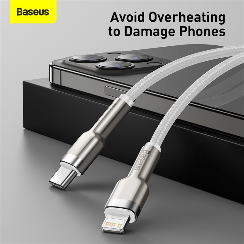 Кабель Baseus Cafule Series Metal Data Cable Type-C to iP PD 20W 2m White — фото 15