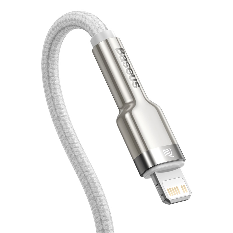 Кабель Baseus Cafule Series Metal Data Cable Type-C to iP PD 20W 2m White — фото 5