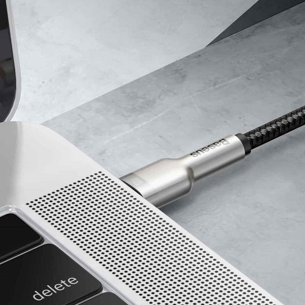 Кабель Baseus Cafule Series Metal Data Cable Type-C to Type-C 100W 1m Black — фото 6
