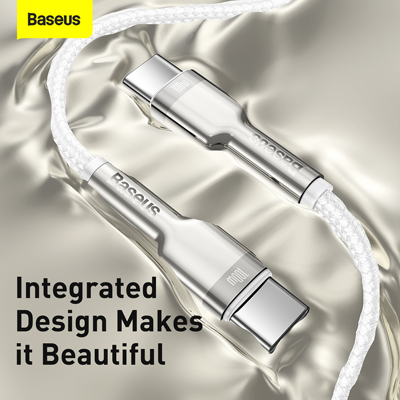 Кабель Baseus Cafule Series Metal Data Cable Type-C to Type-C 100W 2m White — фото 10