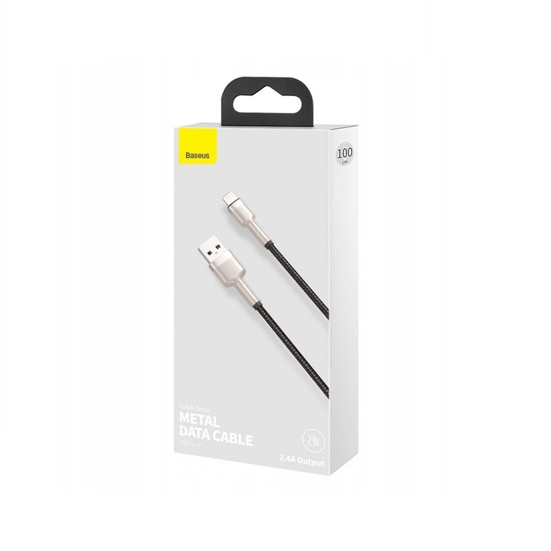 Кабель Baseus Cafule Series Metal Data Cable USB to IP 2.4A 1m Black — фото 3
