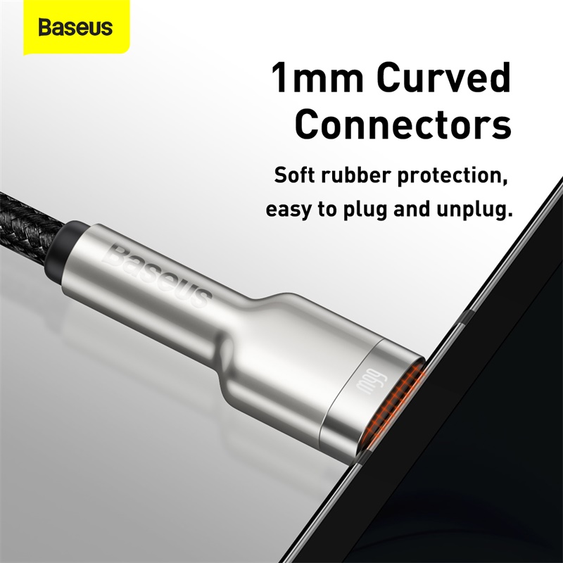 Кабель Baseus Cafule Series Metal Data Cable USB to Type-C 66W 0.25m Black — фото 11