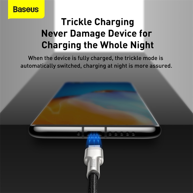 Кабель Baseus Cafule Series Metal Data Cable USB to Type-C 66W 0.25m Black — фото 12
