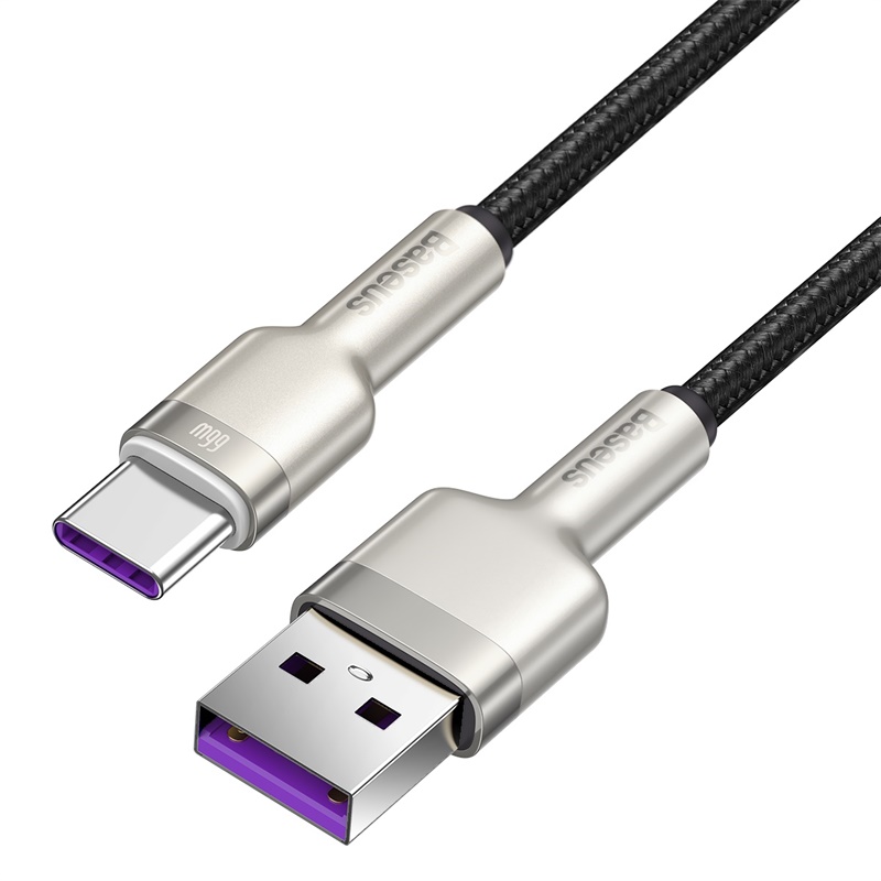 Кабель Baseus Cafule Series Metal Data Cable USB to Type-C 66W 0.25m Black — фото 6