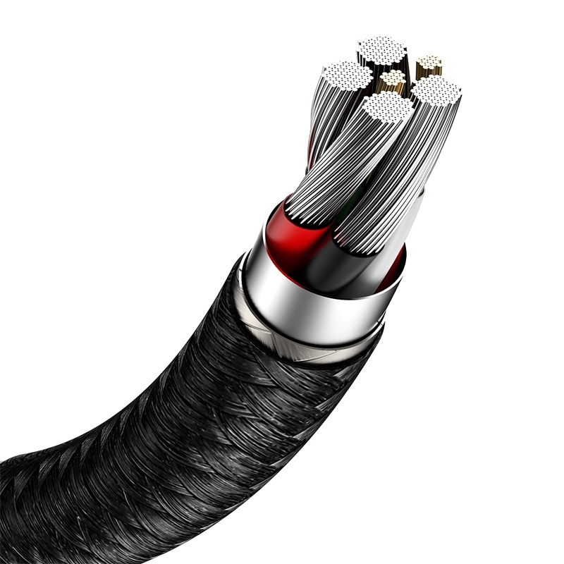 Кабель Baseus Cafule Series Metal Data Cable USB to Type-C 66W 0.25m Black — фото 7