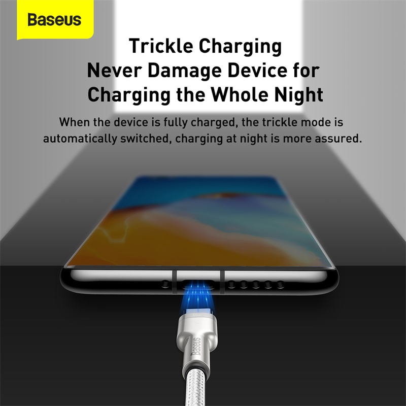 Кабель Baseus Cafule Series Metal Data Cable USB to Type-C 66W 1m White — фото 13