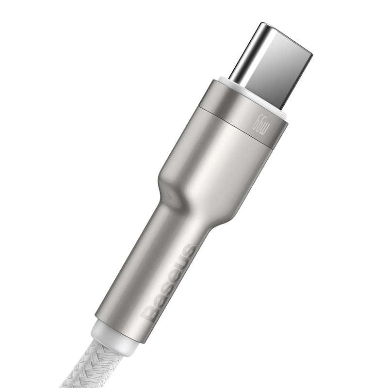 Кабель Baseus Cafule Series Metal Data Cable USB to Type-C 66W 1m White — фото 5