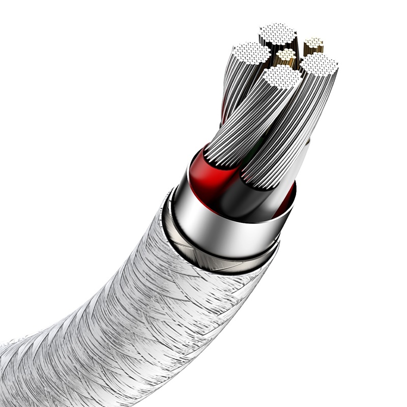 Кабель Baseus Cafule Series Metal Data Cable USB to Type-C 66W 1m White — фото 7