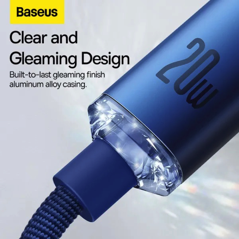 Кабель Baseus Crystal Shine Series Fast Charging Data Cable Type-C to iP 20W 1.2m Blue — фото 4
