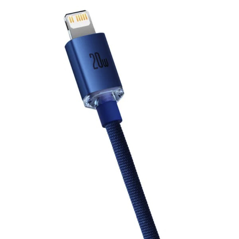 Кабель Baseus Crystal Shine Series Fast Charging Data Cable Type-C to iP 20W 1.2m Blue — фото 8
