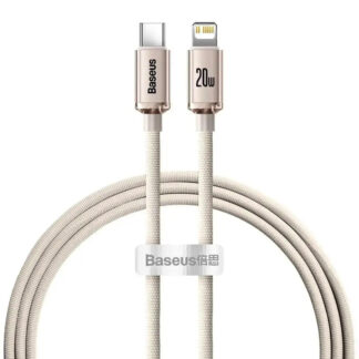 Кабель Baseus Crystal Shine Series Fast Charging Data Cable Type-C to iP 20W 1.2m Pink