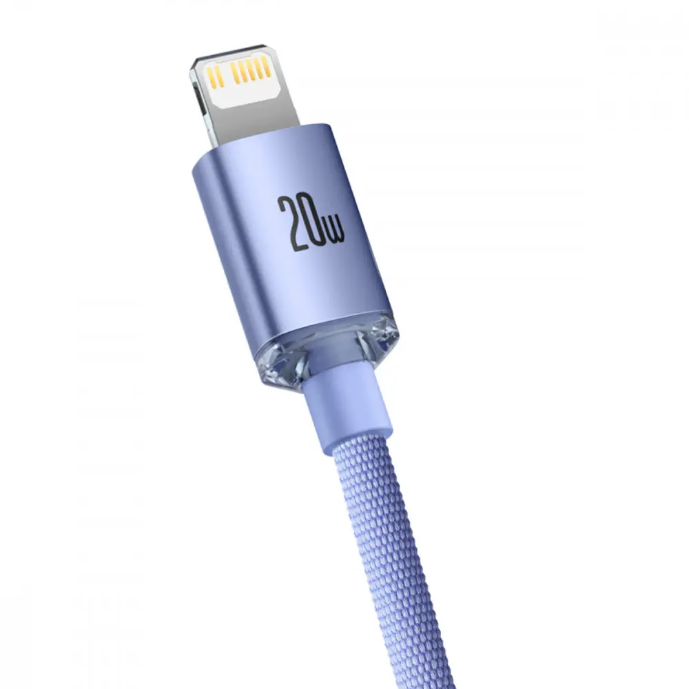 Кабель Baseus Crystal Shine Series Fast Charging Data Cable Type-C to iP 20W 1.2m Purple — фото 5