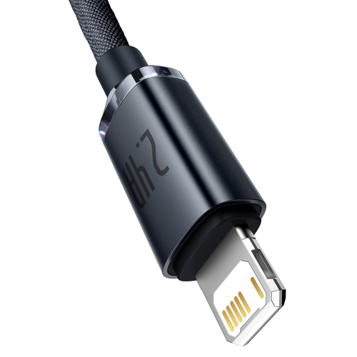 Кабель Baseus Crystal Shine Series Fast Charging Data Cable USB to iP 2.4A 2m Black — фото 5
