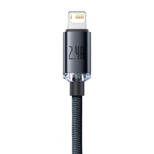 Кабель Baseus Crystal Shine Series Fast Charging Data Cable USB to iP 2.4A 2m Black — фото 6