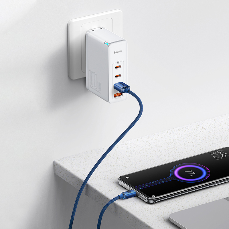 Кабель Baseus Crystal Shine Series Fast Charging Data Cable USB to Type-C 100W 2m Blue — фото 11