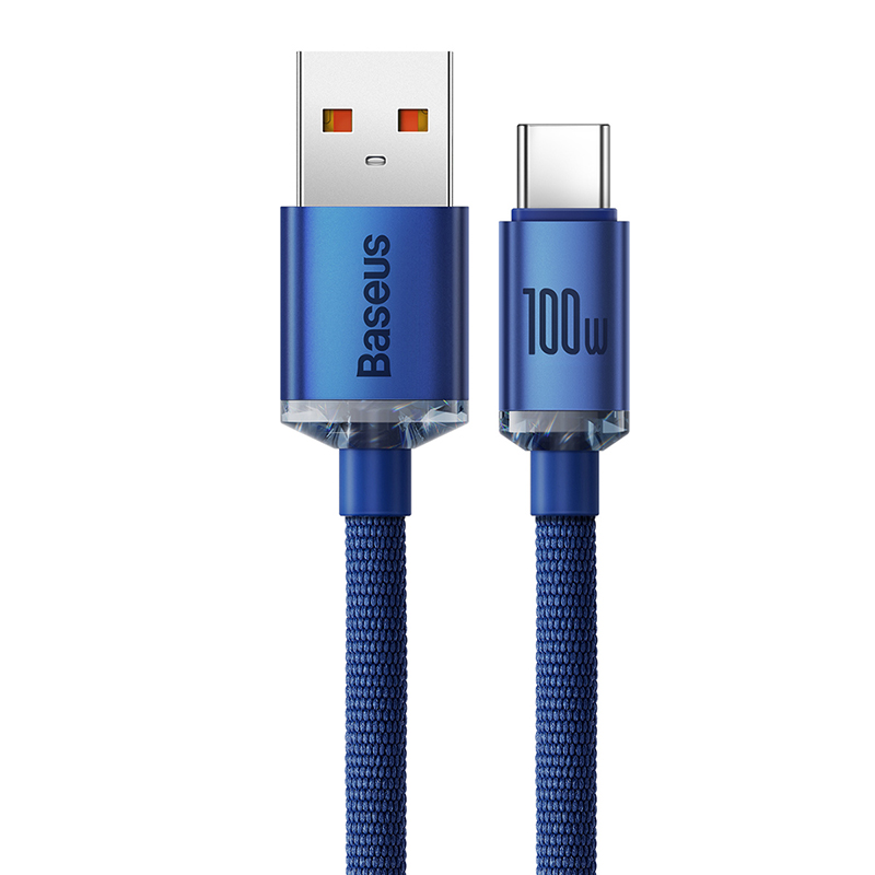 Кабель Baseus Crystal Shine Series Fast Charging Data Cable USB to Type-C 100W 2m Blue — фото 4