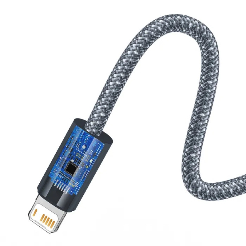 Кабель Baseus Dynamic Series Fast Charging Data Cable USB to iP 2.4A 2m Slate Gray — фото 6