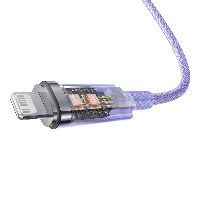 Кабель Baseus Explorer Series Fast Charging Cable with Smart Temperature Control Type-C to iP 20W 1m Purple — фото 6
