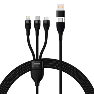 Кабель Baseus Flash Series Ⅱ Two-for-three Charging Cable U+C to M+L+C 100W 1.2m