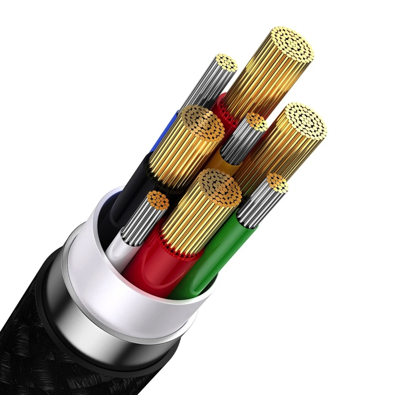 Кабель Baseus Flash Series Ⅱ Two-for-three Charging Cable U+C to M+L+C 100W 1.2m Black — фото 8