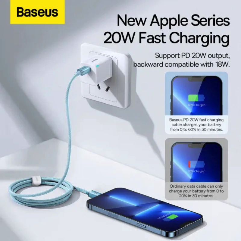 Кабель Baseus Gem Fast-Charging Data Cable USB-C to iP 20W 2m Galaxy Blue — фото 11