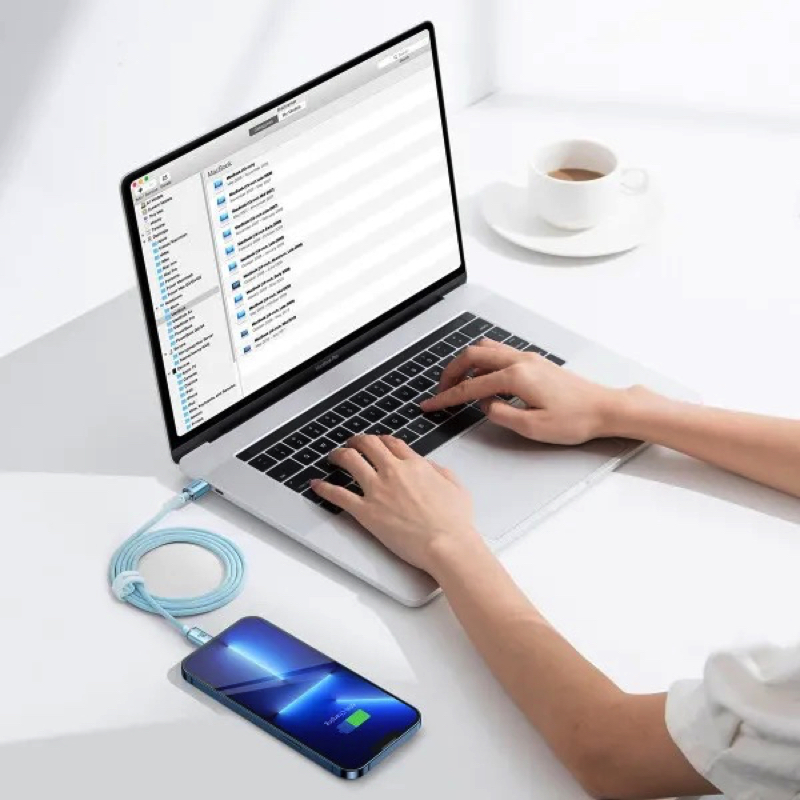 Кабель Baseus Gem Fast-Charging Data Cable USB-C to iP 20W 2m Galaxy Blue — фото 15