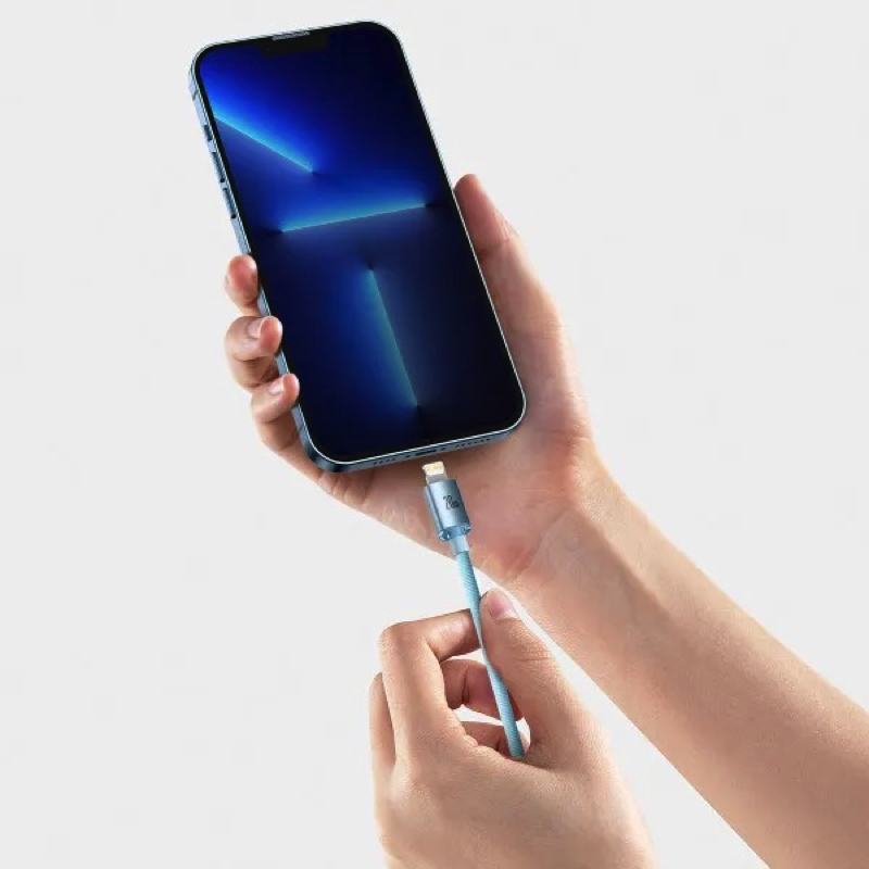 Кабель Baseus Gem Fast-Charging Data Cable USB-C to iP 20W 2m Galaxy Blue — фото 8