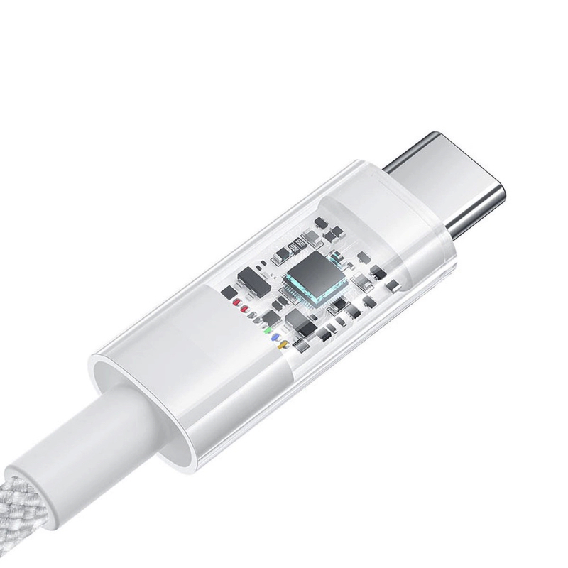 Кабель Baseus Gem Fast-Charging Data Cable USB to USB-C 100W 1m Moon White — фото 5