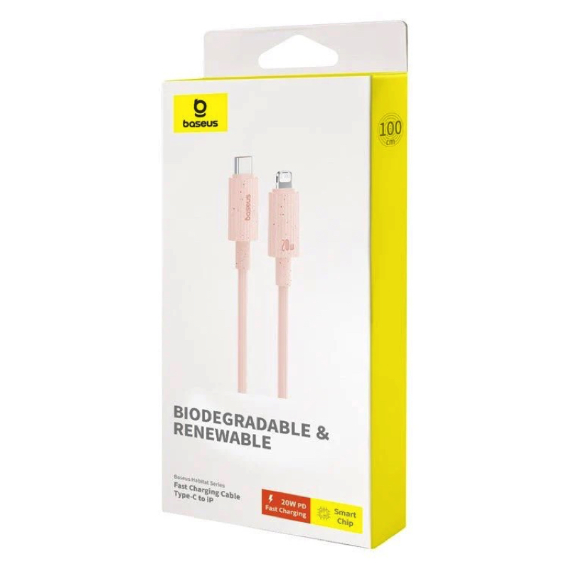 Кабель Baseus Habitat Series Fast Charging Cable Type-C to iP 20W 2m Wheat Pink — фото 3