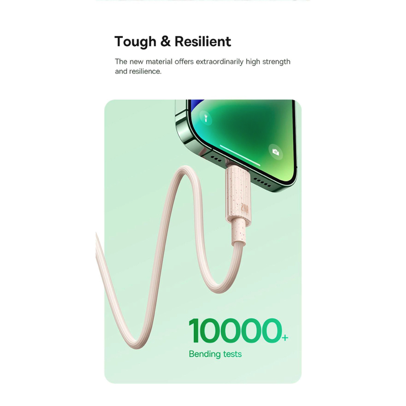 Кабель Baseus Habitat Series Fast Charging Cable Type-C to iP 20W 2m Wheat Pink — фото 9