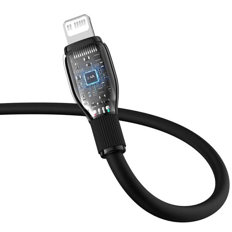 Кабель Baseus Pudding Series Fast Charging Cable Type-C to iP 20W 1.2m Cluster Black — фото 6