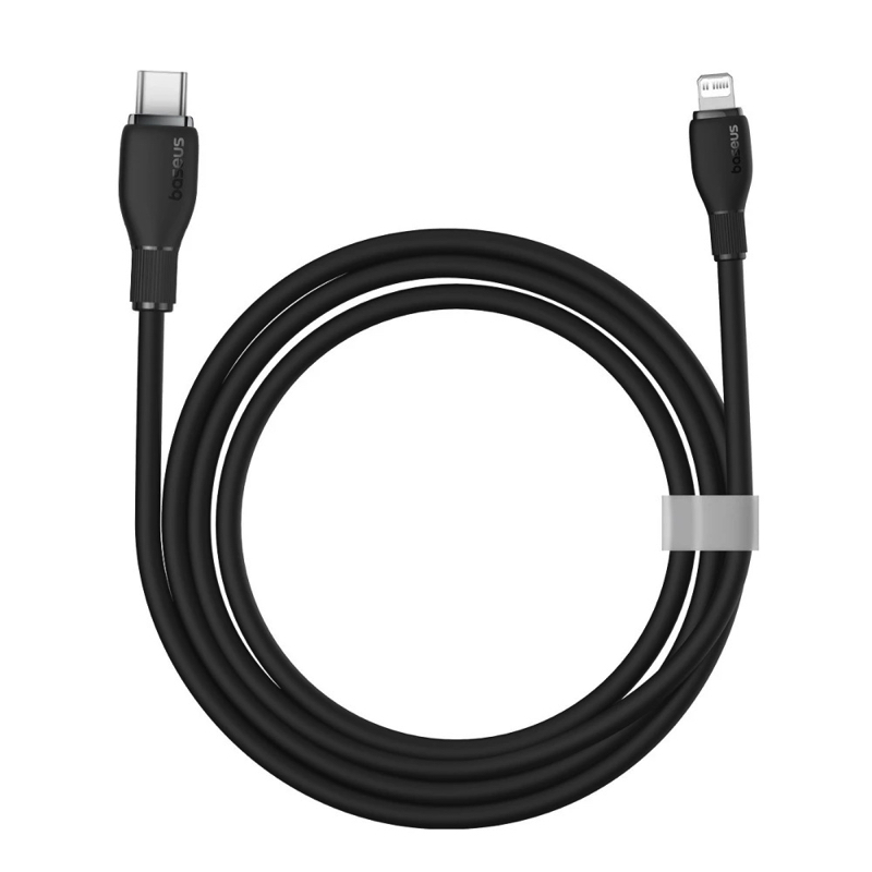 Кабель Baseus Pudding Series Fast Charging Cable Type-C to iP 20W 1.2m Cluster Black — фото 7