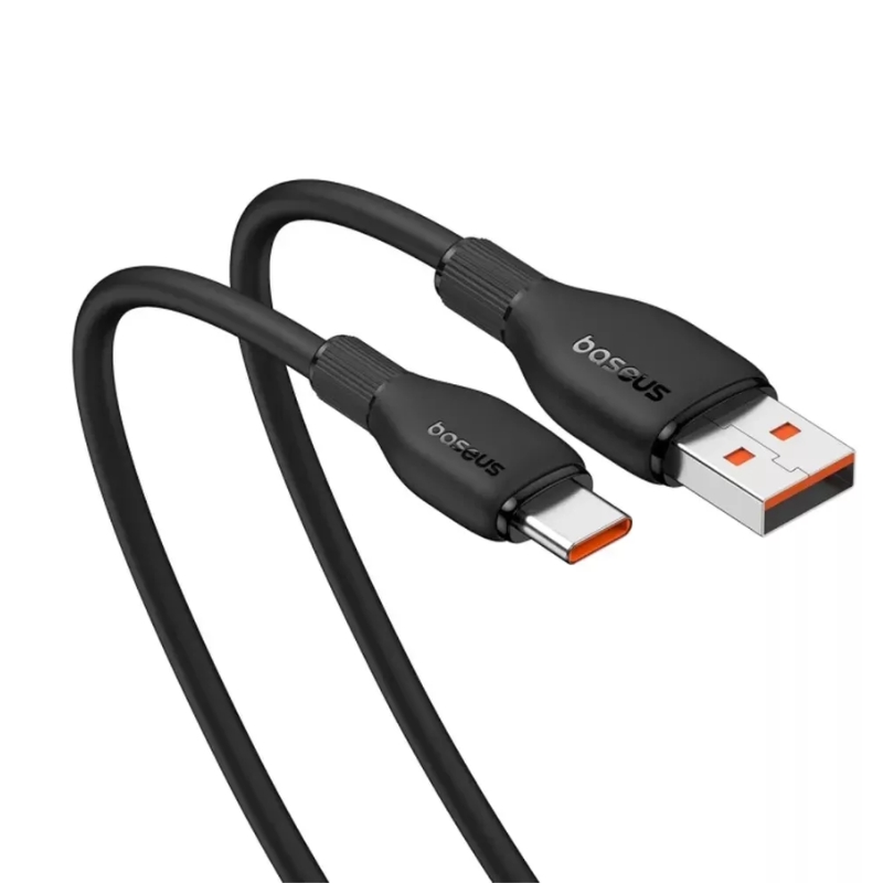 Кабель Baseus Pudding Series Fast Charging Cable USB to Type-C 100W 2m Cluster Black — фото 5