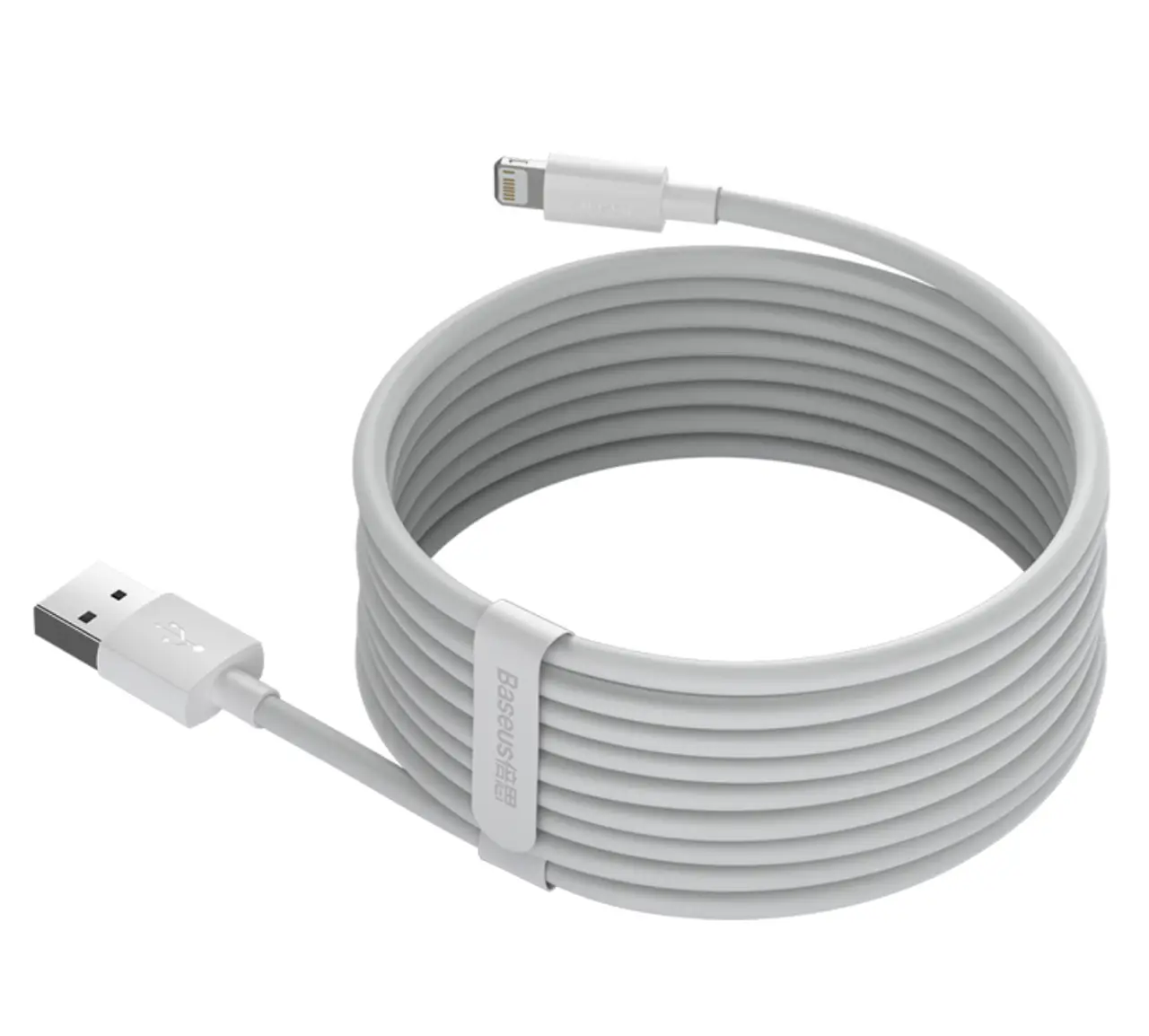 Кабель Baseus Simple Wisdom Data Cable Kit USB to iP 2.4A (2PCS/Set)1.5m White — фото 4