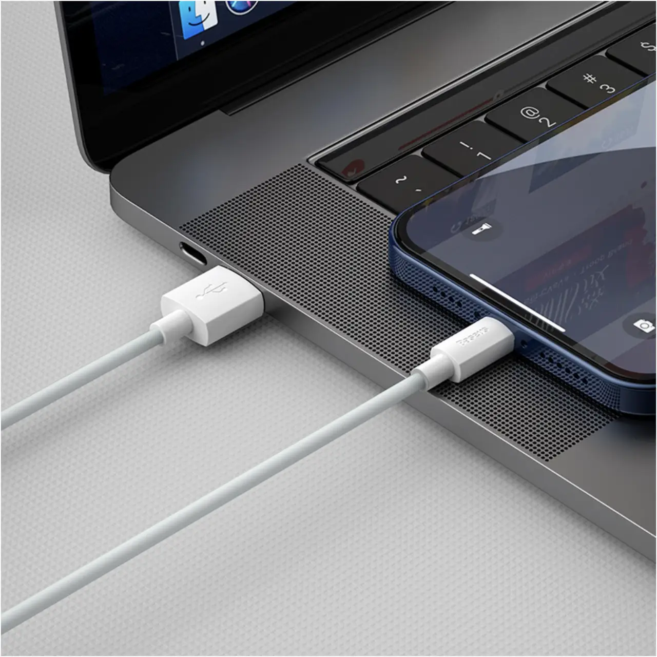Кабель Baseus Simple Wisdom Data Cable Kit USB to iP 2.4A (2PCS/Set)1.5m White — фото 5