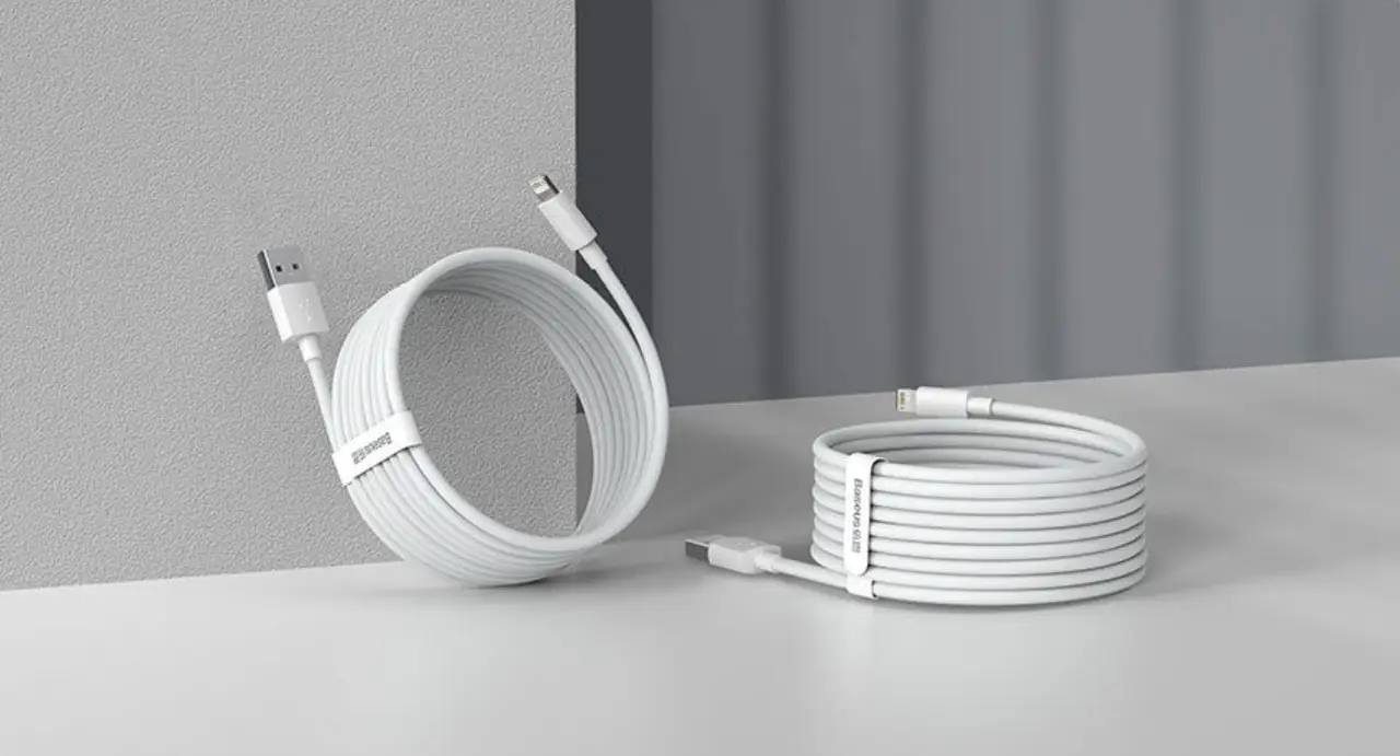 Кабель Baseus Simple Wisdom Data Cable Kit USB to iP 2.4A (2PCS/Set)1.5m White — фото 6