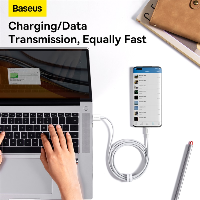 Кабель Baseus Superior Series Fast Charging Data Cable USB to Type-C 100W 1.5m Moon White — фото 14