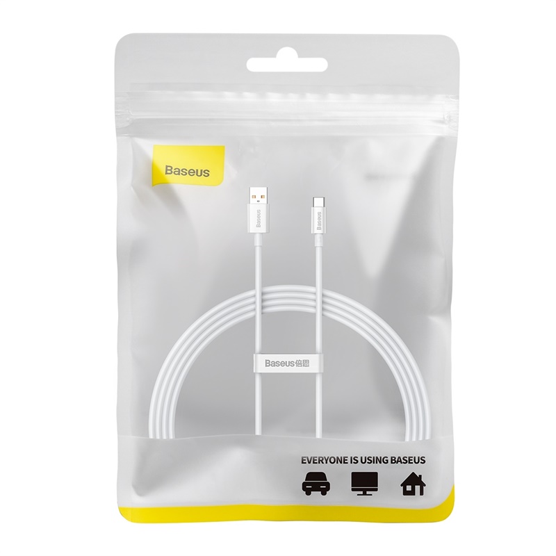 Кабель Baseus Superior Series Fast Charging Data Cable USB to Type-C 100W 1.5m Moon White — фото 3