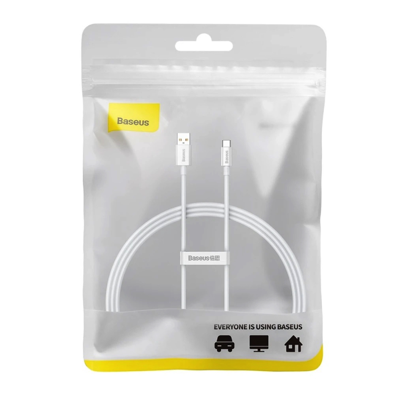 Кабель Baseus Superior Series Fast Charging Data Cable USB to Type-C 100W 1m Moon White — фото 3