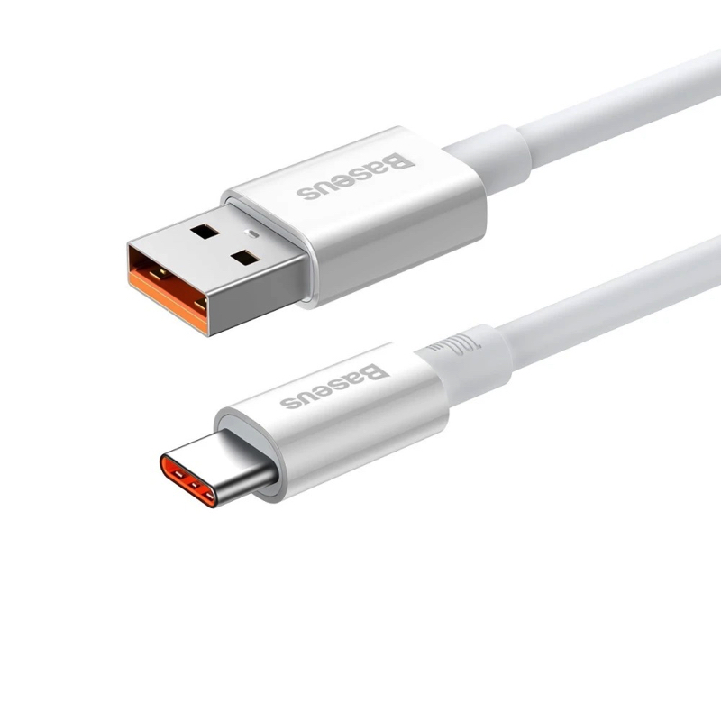 Кабель Baseus Superior Series Fast Charging Data Cable USB to Type-C 100W 1m Moon White — фото 4