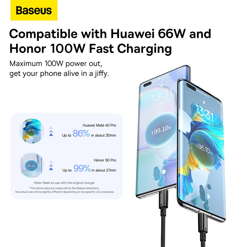 Кабель Baseus Superior Series Fast Charging Data Cable USB to Type-C 100W 2m Cluster Black — фото 12