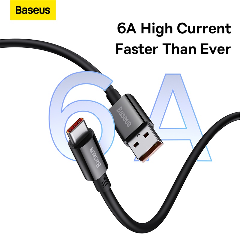 Кабель Baseus Superior Series Fast Charging Data Cable USB to Type-C 100W 2m Cluster Black — фото 13